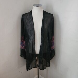 Unbranded Sheer Paisley Print Black Purple‎ Wrap Women's One Size